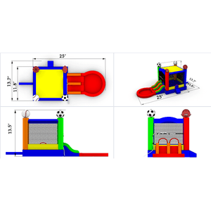 sports-bounce-house-slide-with-pool