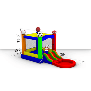 sports-bounce-house-slide-with-pool