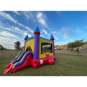 rainbow-bounce-house-slide-with-pool