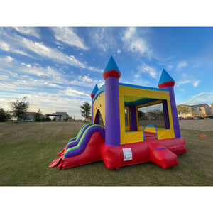 rainbow-bounce-house-slide-with-pool