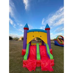 rainbow-bounce-house-slide-with-pool