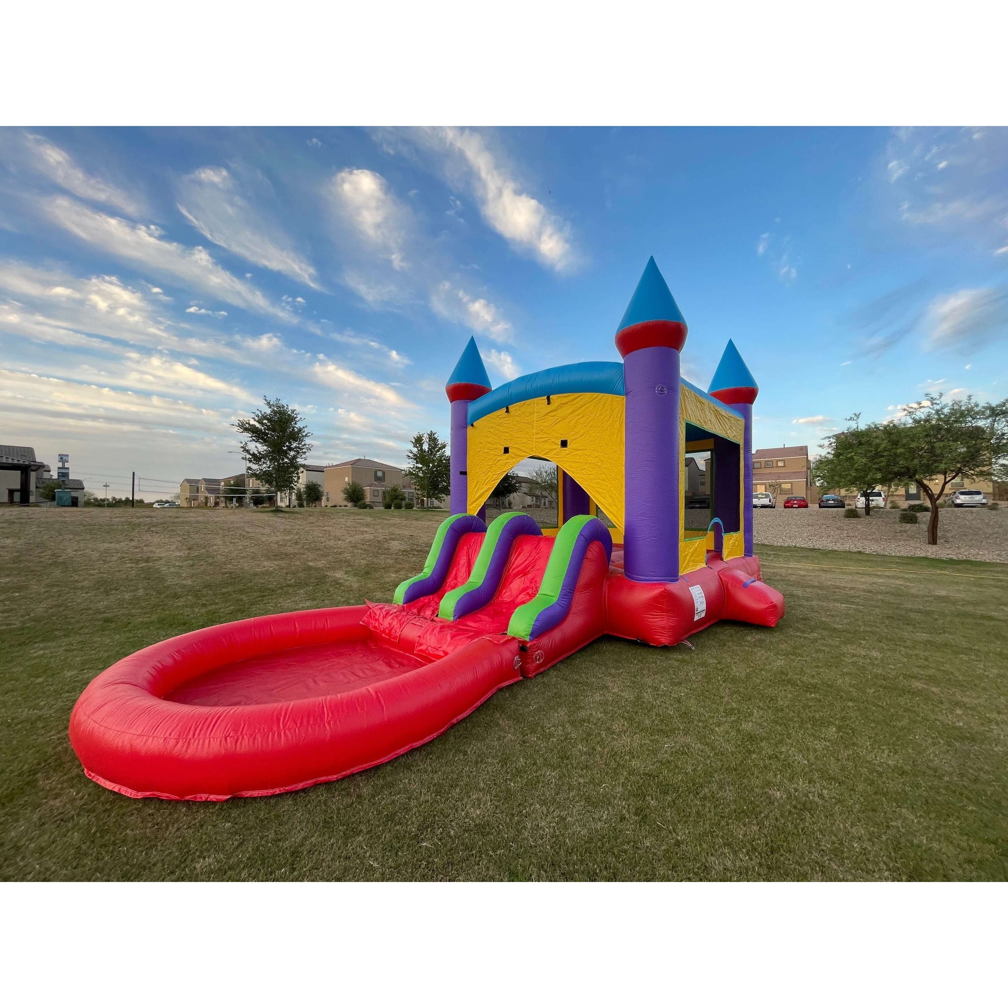 rainbow-bounce-house-slide-with-pool